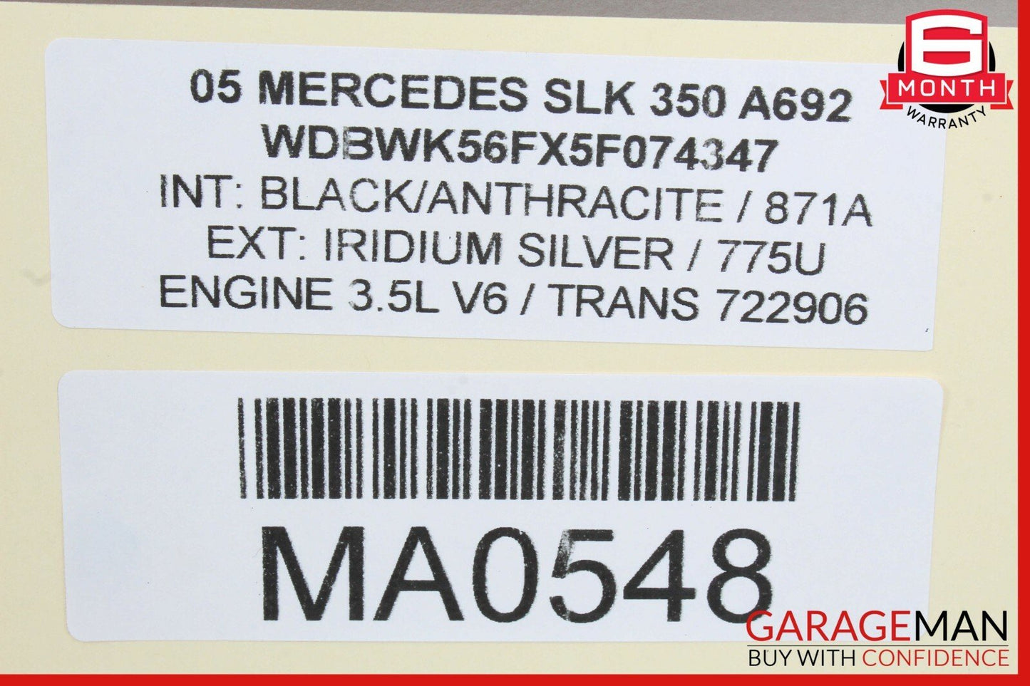 05-08 Mercedes R171 SLK280 SLK350 Front Right Exterior Door Handle Silver OEM
