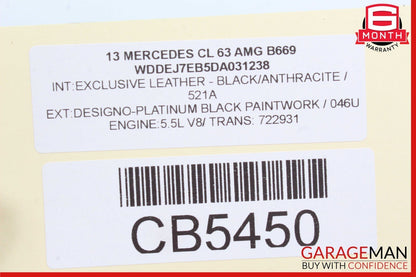 11-19 Mercedes R230 SL63 ML63 CL63 AMG Left Side Air Intake Hose Duct Pipe Assy