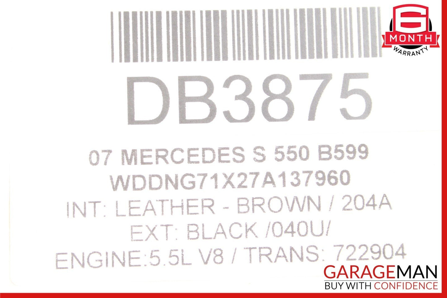 07-10 Mercedes W216 CL550 S550 S63 AMG RWD Power Steering Rack & Pinion Assembly