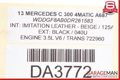 12-18 Mercedes W204 C300 Front Left / Right Engine Timing Chain Cover Plate OEM