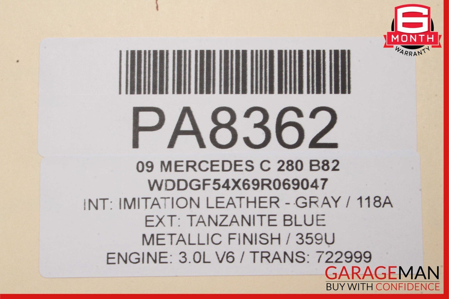 08-14 Mercedes W204 C250 C350 Sport Left Rocker Panel Side Skirt OEM