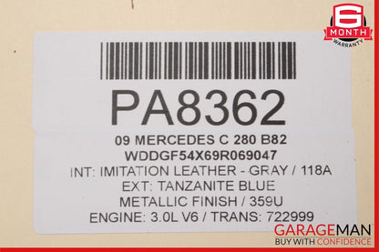 08-14 Mercedes W204 C250 C350 Sport Left Rocker Panel Side Skirt OEM