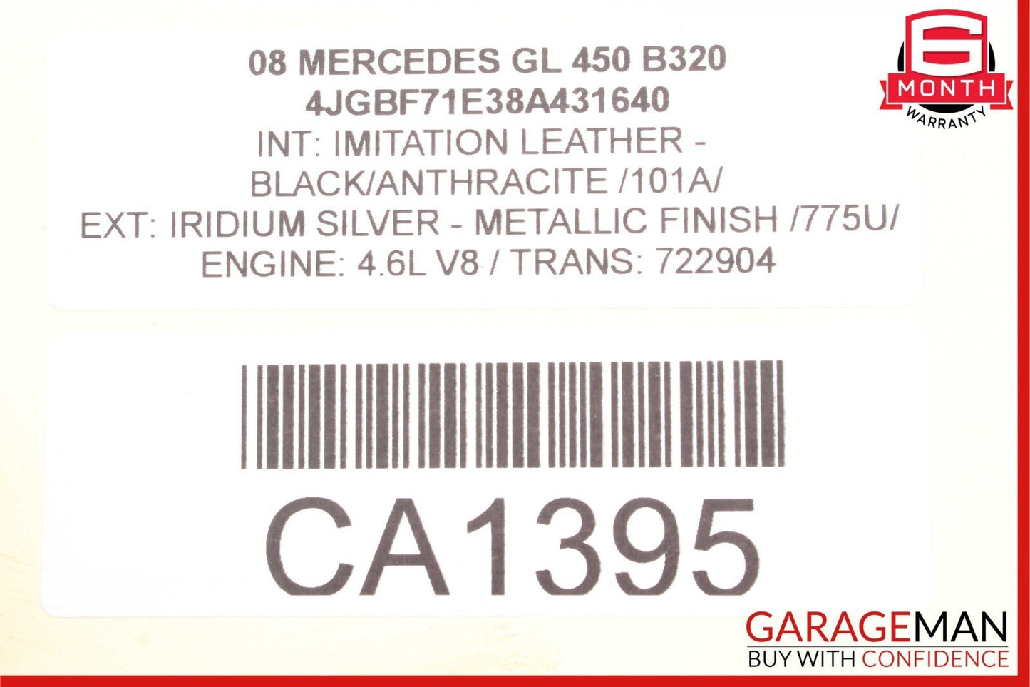 07-12 Mercedes X164 GL350 GL450 GL550 Front Lower Radiator Support Bracket Bar