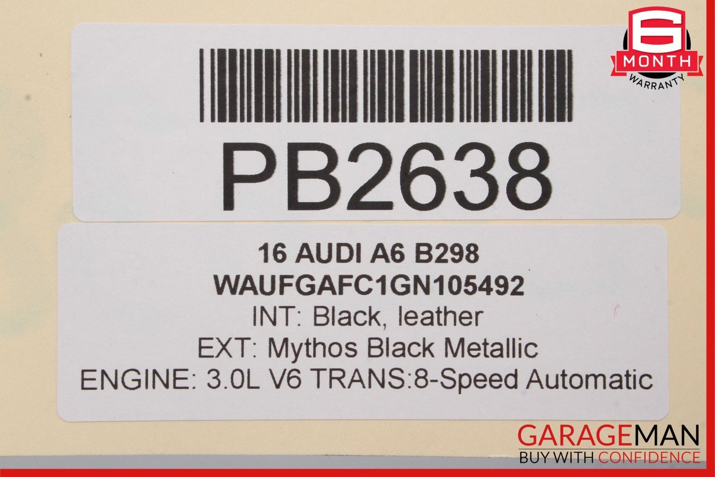 12-15 Audi A6 Rear Left Driver Side Interior Door Trim Panel Cover Assembly OEM