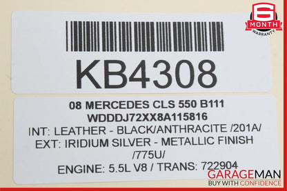 06-11 Mercedes W219 CLS550 CLS500 Rear Right Side Interior Door Panel Black OEM