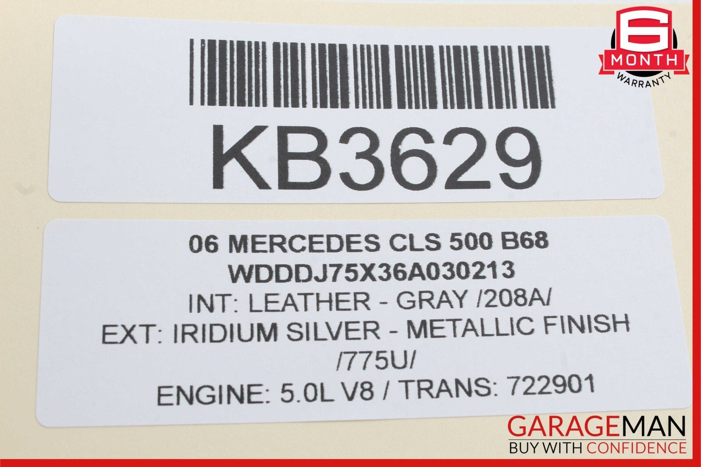 06-11 Mercedes W219 CLS500 CLS550 Front Overhead Dome Light Sunroof Switch OEM