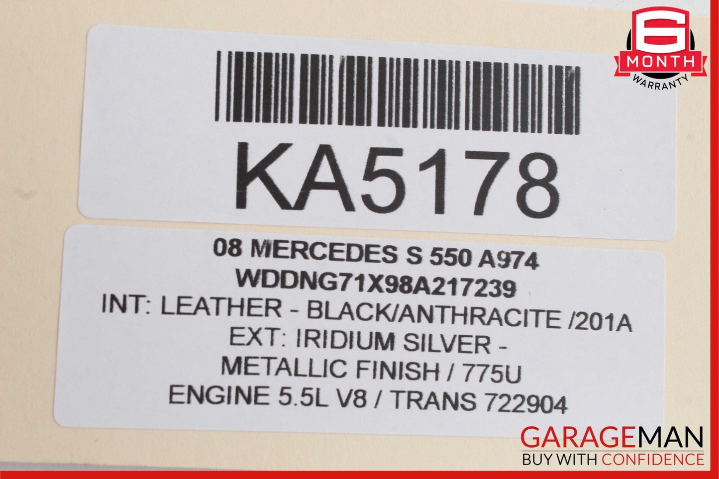 07-09 Mercedes W221 S550 Ash Tray Ashtray Lighter Compartment Trim Black OEM