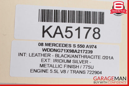 07-09 Mercedes W221 S550 Ash Tray Ashtray Lighter Compartment Trim Black OEM