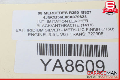 06-13 Mercedes W251 R350 R500 Rear Trunk Tailgate Handle Trim Cover Chrome OEM