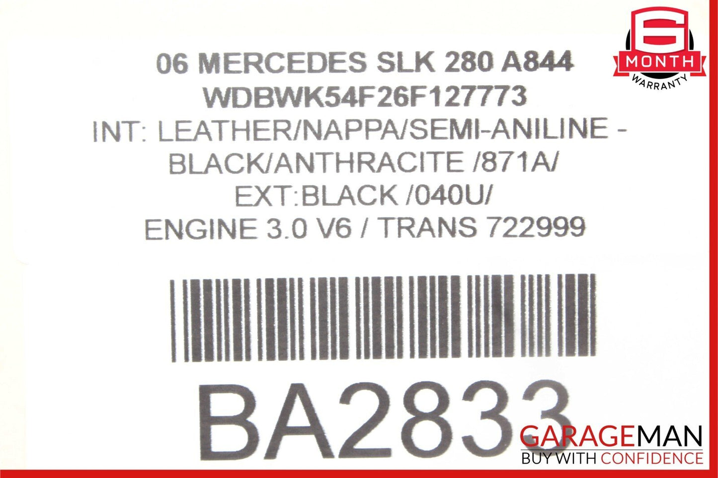 05-12 Mercedes R171 SLK280 E350 R350 Front Right Side Under Seat Control Module