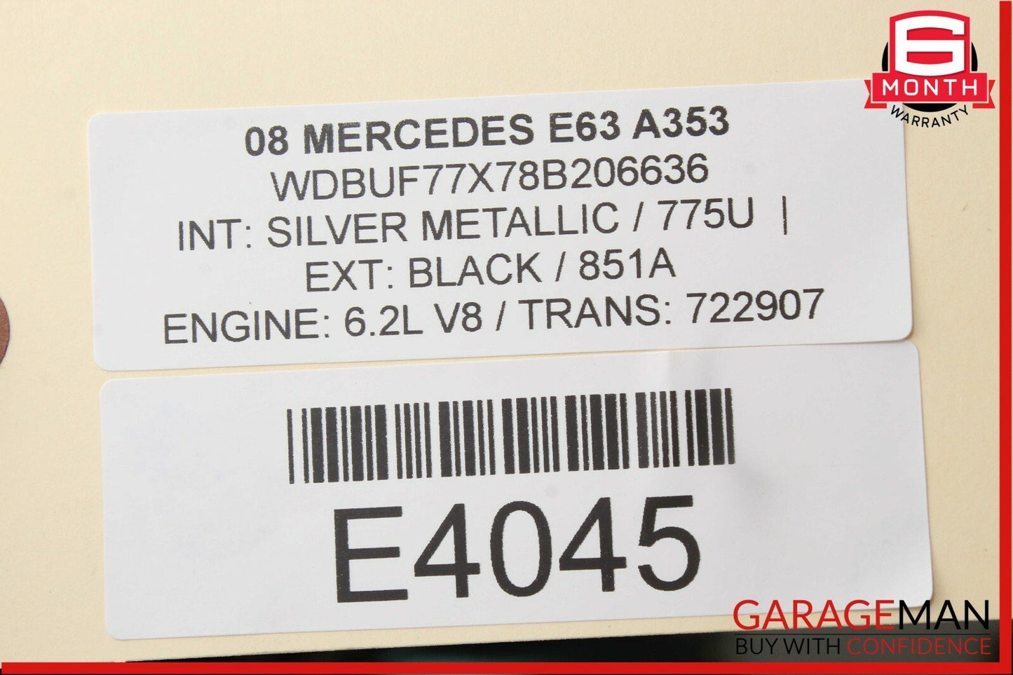 07-09 Mercedes W211 E63 Front Right Seat Belt Seatbelt Retractor Black OEM