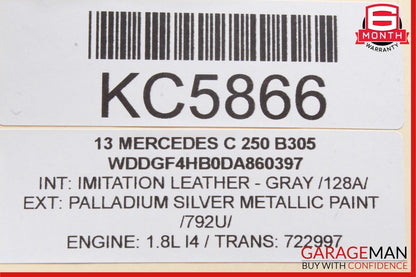 08-14 Mercedes W204 C250 Front Left Side Exterior Door Handle Palladium Silver