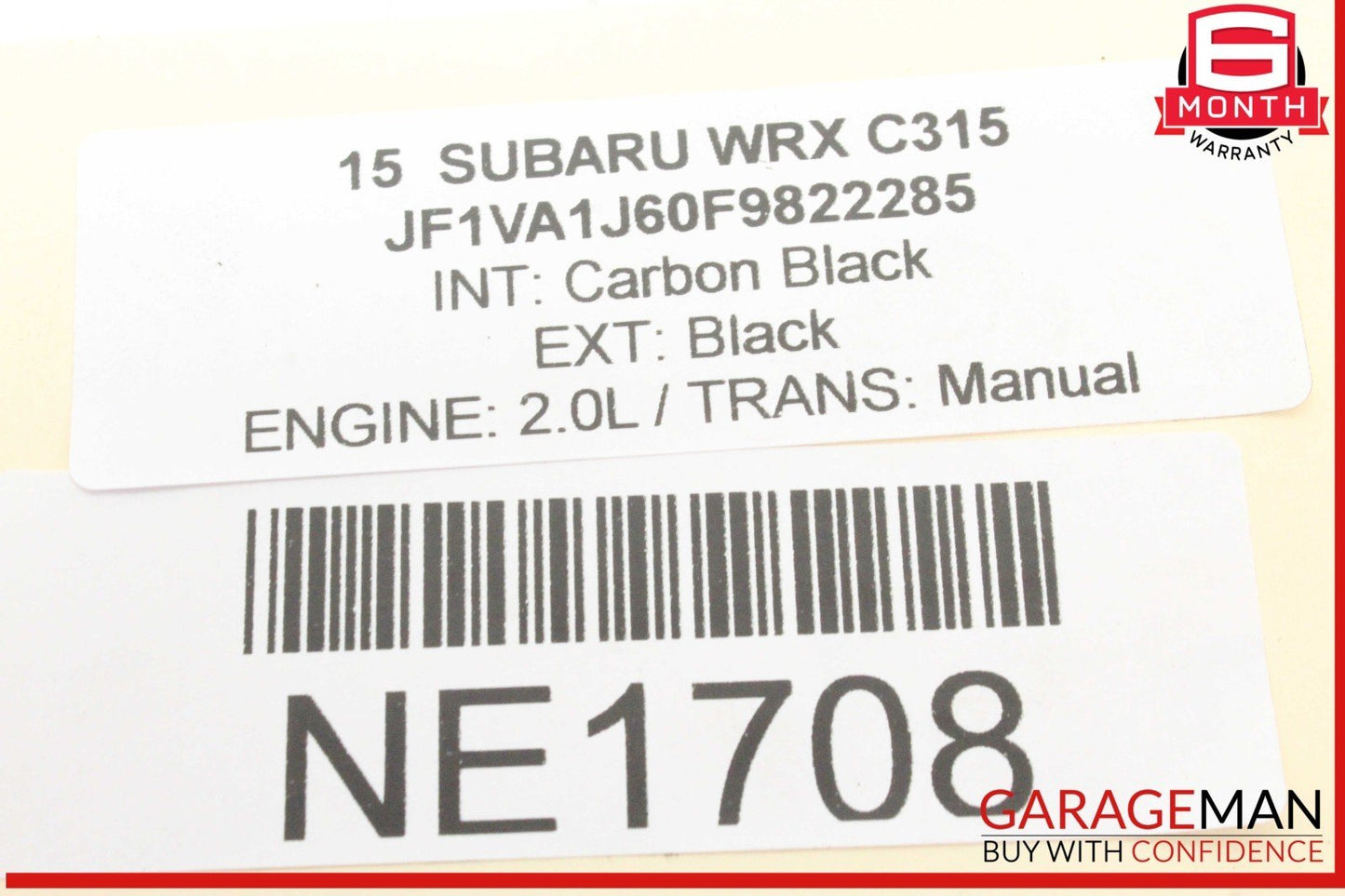 15-21 Subaru WRX Rear Left Driver Side Exterior Door Handle Black OEM