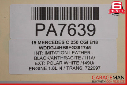 12-14 Mercedes W204 C250 Coupe Sport Right Side Rocker Skirt Molding Polar White