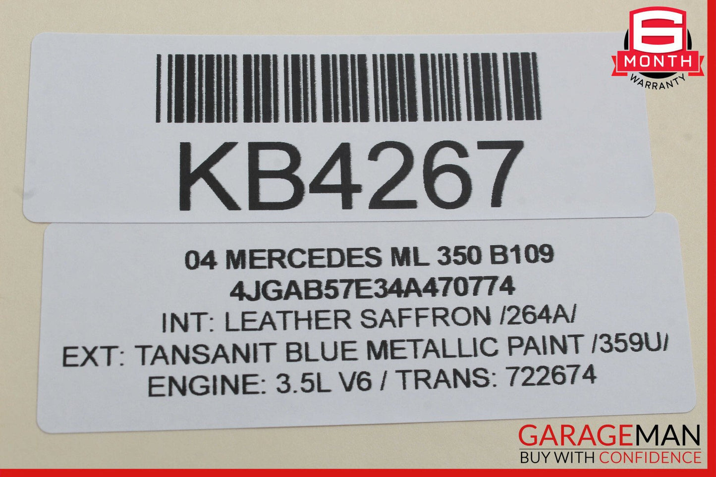 98-05 Mercedes W163 ML350 Rear Left Exterior Door Handle OEM