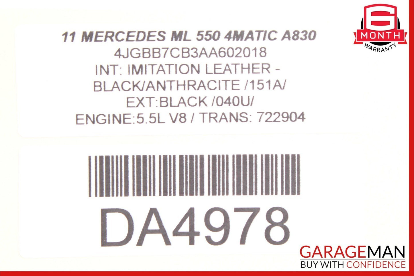 06-12 Mercedes W164 ML550 R350 GL450 Front Left / Right Side Seat Control Module
