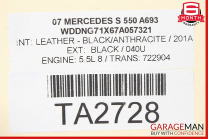 07-13 Mercedes W221 S550 Rear Center Seat Belt Retractor Buckle Assembly OEM