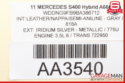 07-13 Mercedes W221 S550 S600 S400 Left Fog Light Base 2218200956 OEM