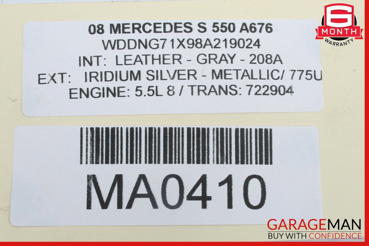 07-13 Mercedes W221 S550 Rear Right Side Keyless Go Door Lock Latch Actuator