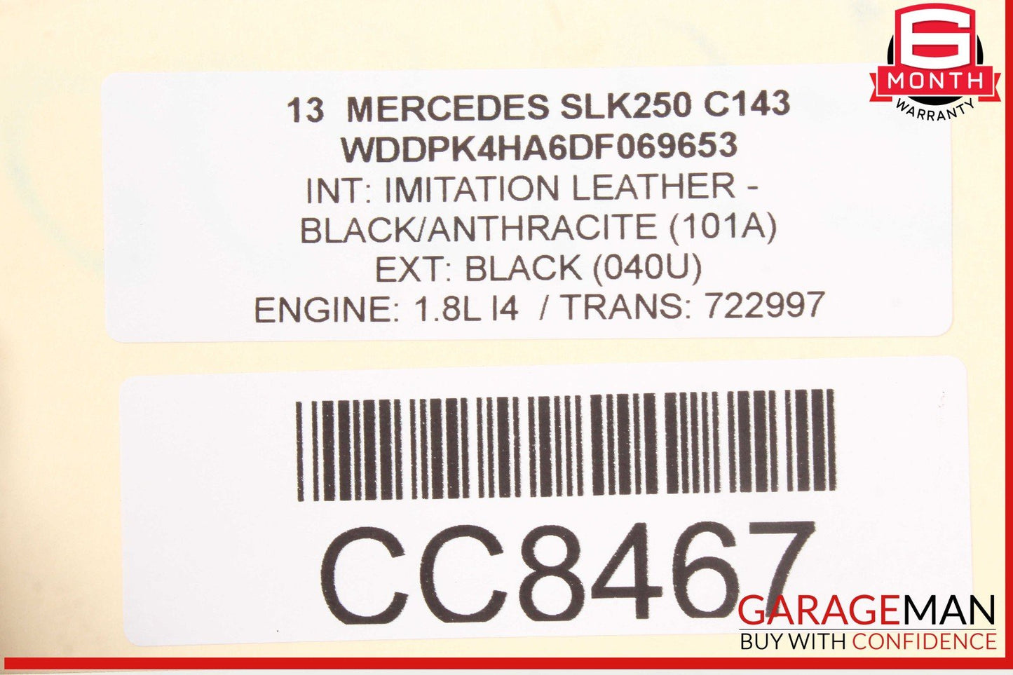 12-20 Mercedes R172 SLK250 SLC300 SLK300 Power Steering Rack and Pinion OEM