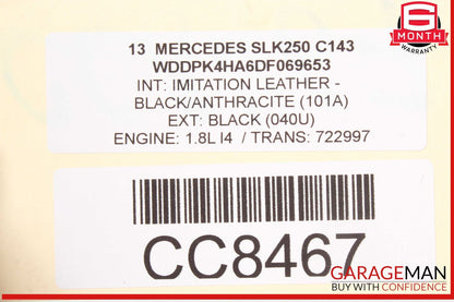 12-20 Mercedes R172 SLK250 SLC300 SLK300 Power Steering Rack and Pinion OEM