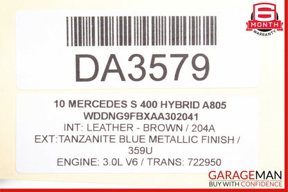 07-13 Mercedes W221 S400 Front Right Side Exterior Door Handle Keyless Go Blue