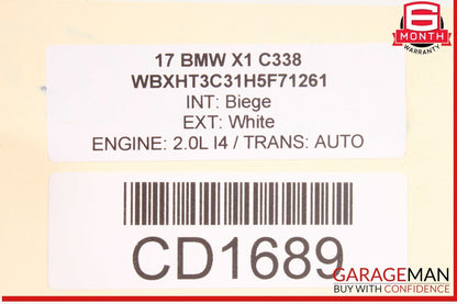 16-22 BMW X1 Rear Bumper Reinforcement Bar Beam 51127332320 OEM