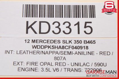 12-20 Mercedes R172 SLK350 SLK250 Convertible Top Hydraulic Pump Motor OEM