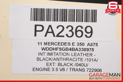 10-13 Mercedes W212 E350 E400 E550 Front Right Interior Door Panel Cover Black