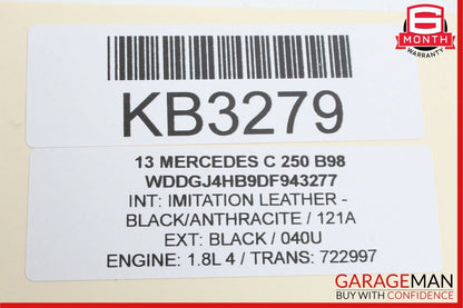 08-14 Mercedes W204 C250 C300 C350 Interior Top Upper Rear View Mirror Black OEM