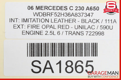 03-11 Mercedes SLK280 E350 CLS500 Front Left Side Under Seat Control Module Unit