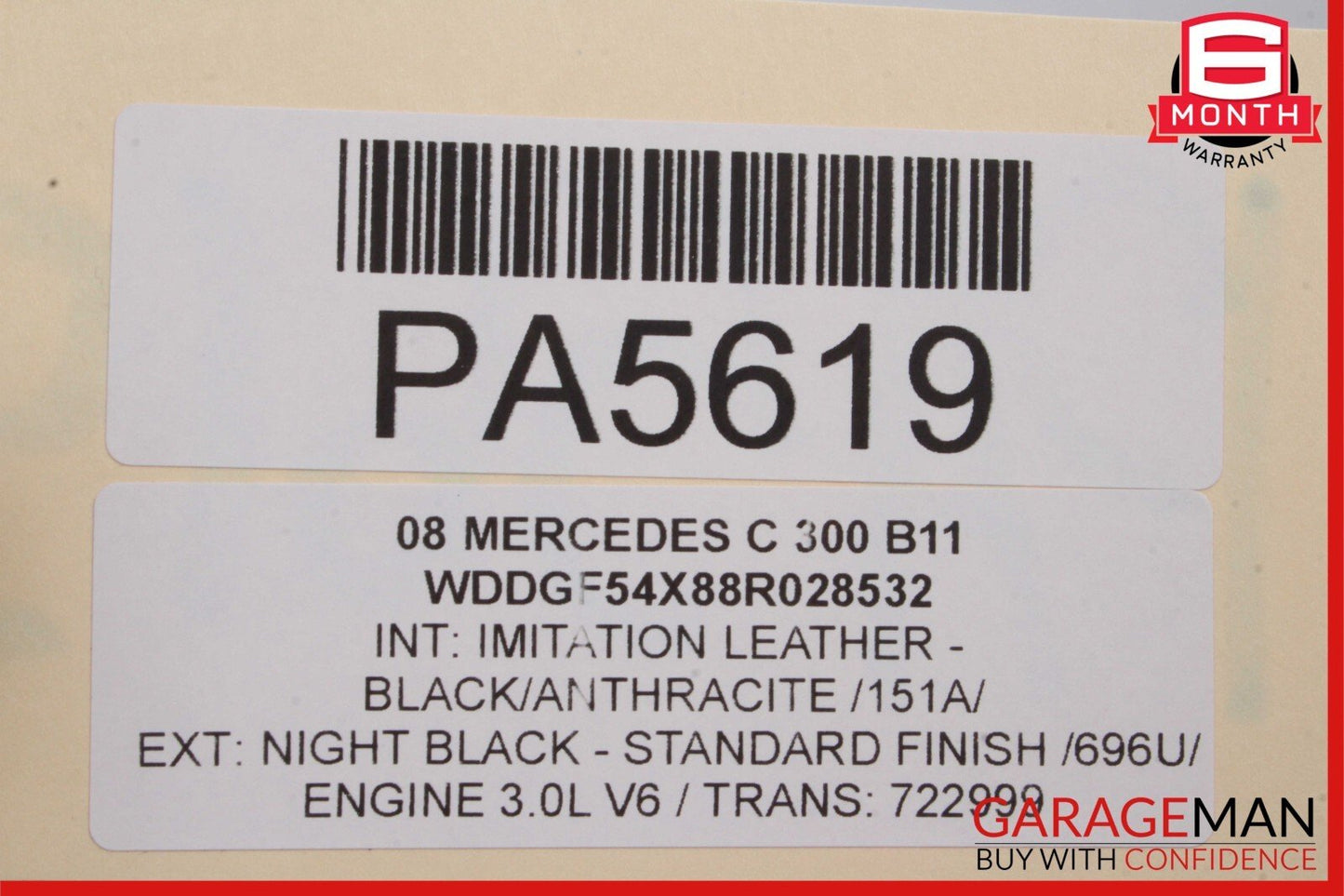08-14 Mercedes W204 C350 C250 Rear Left Interior Door Panel Assembly Grey