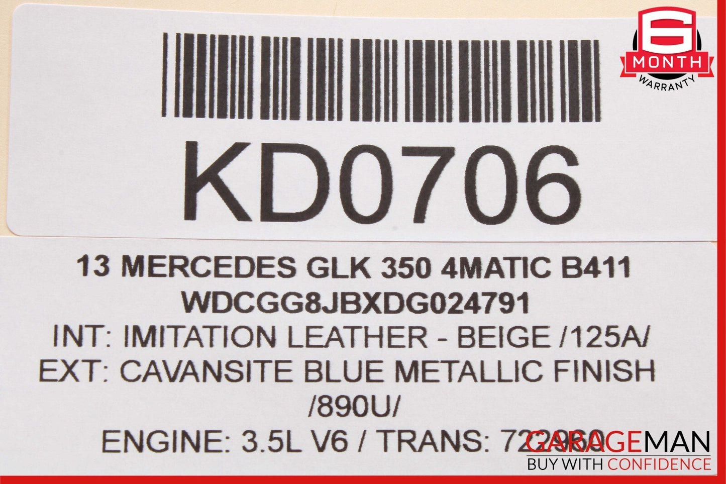 08-15 Mercedes X204 GLK350 C300 Rear or Front Right Exterior Door Handle Blue