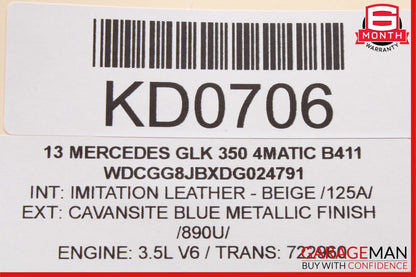 08-15 Mercedes X204 GLK350 C300 Rear or Front Right Exterior Door Handle Blue