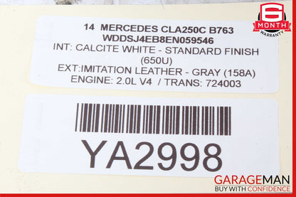 14-18 Mercedes W117 CLA250 Right Passenger Side Exterior Door Handle Assy White