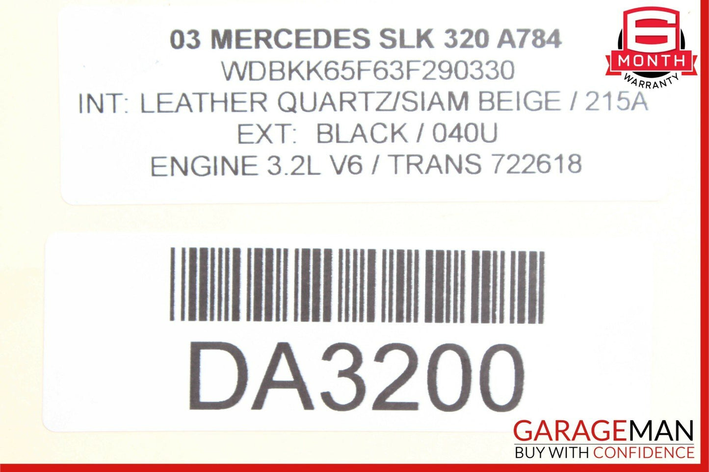 01-04 Mercedes R170 SLK230 SLK320 Power Steering Gear Box Gearbox Assembly OEM