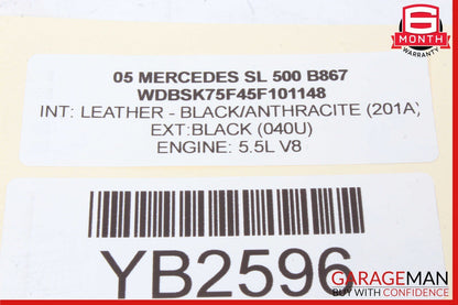 05-12 Mercedes R230 SL500 Front Top Upper Overhead Dome Reading Map Light Gray