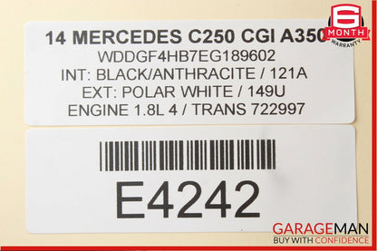 08-14 Mercedes W204 C250 C350 Rear Left Door Control Module 2189001401 OEM