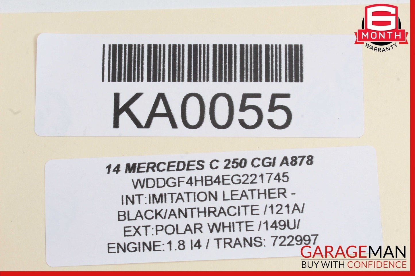 12-14 Mercedes W204 C250 Rear Left Driver Side Taillight Tail Light Lamp