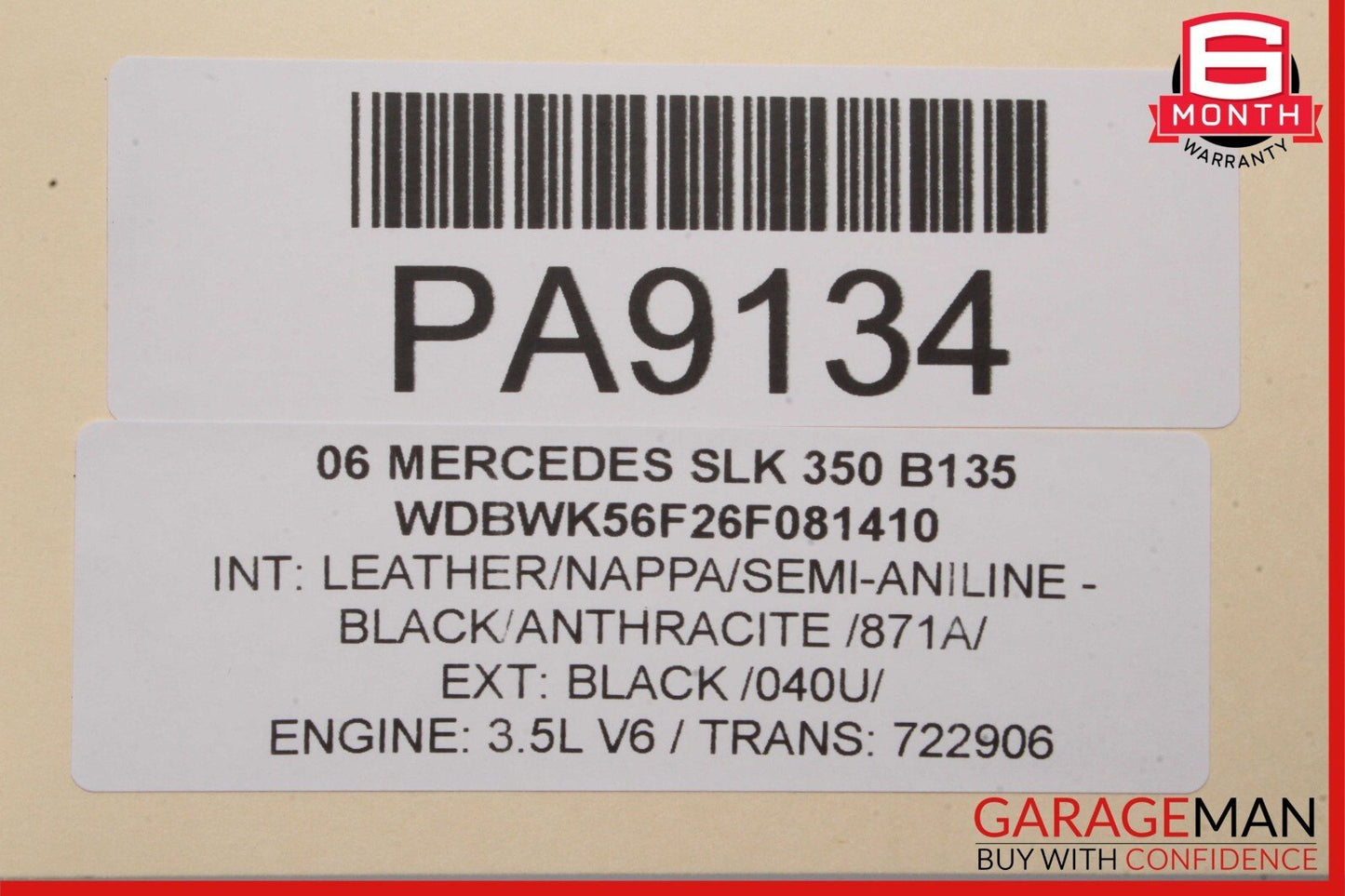 05-11 Mercedes R171 SLK350 Front Right Side Interior Door Panel Cover Black