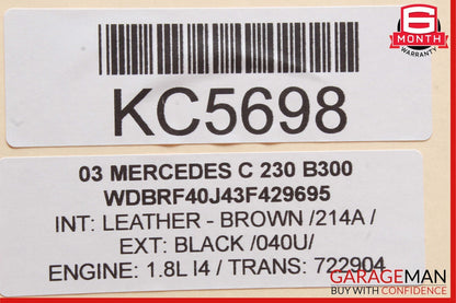 01-07 Mercedes W203 C230 Rear Left Door Window Motor 2038202942 OEM
