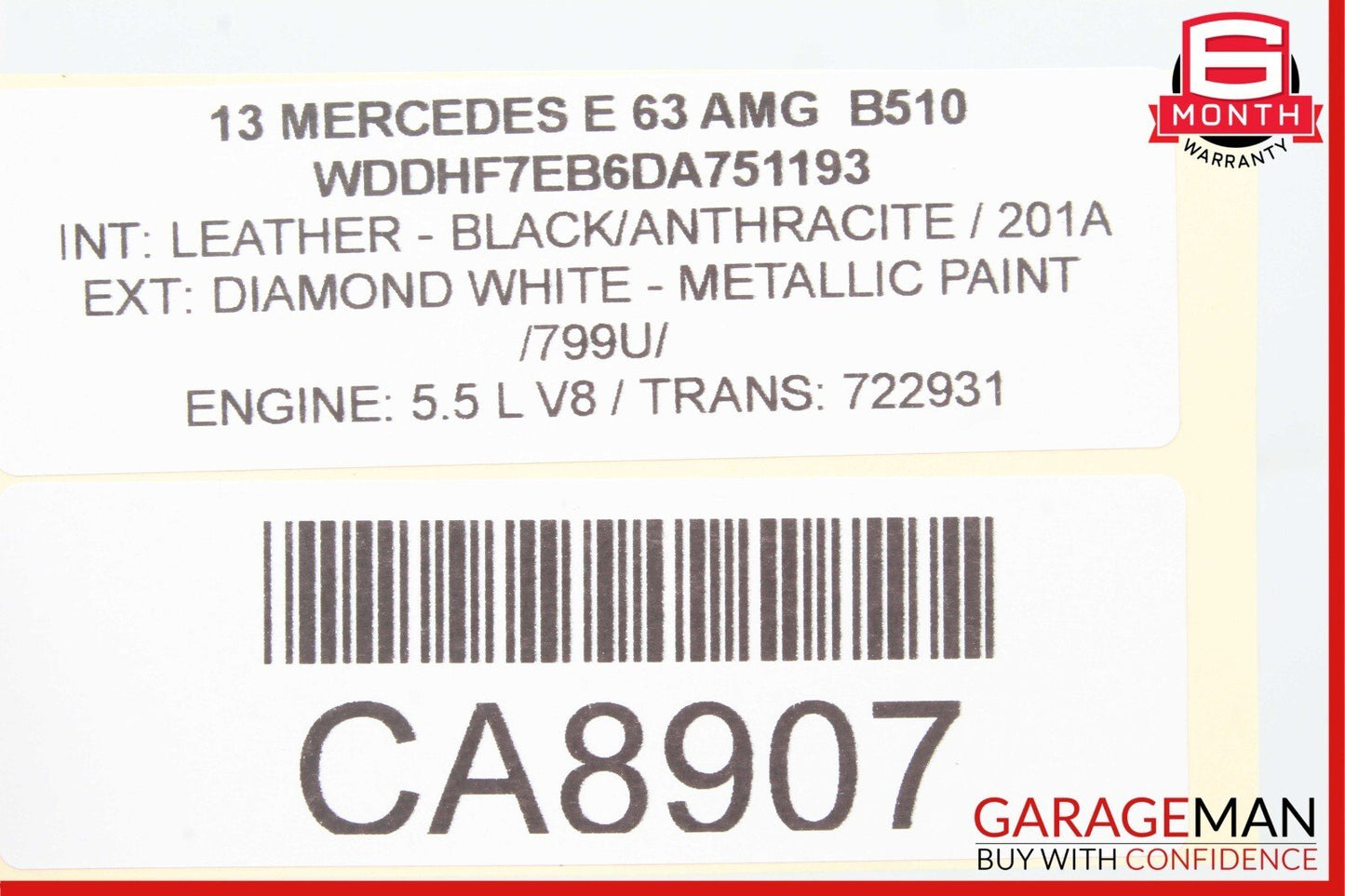 08-16 Mercedes W212 E63 AMG E350 Rear Left Side Door Window Regulator Motor Unit