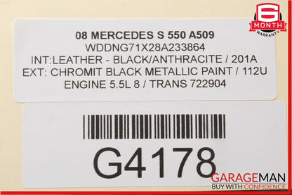 07-09 Mercedes W221 S500 S550 Front Center Console Armrest Trim Panel Wood Bezel