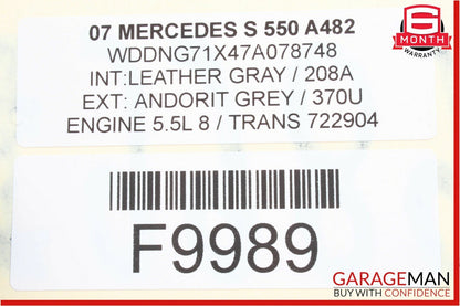 07-09 Mercedes W221 S550 Rear Bumper Reinforcement Impact Crash Bar Rebar