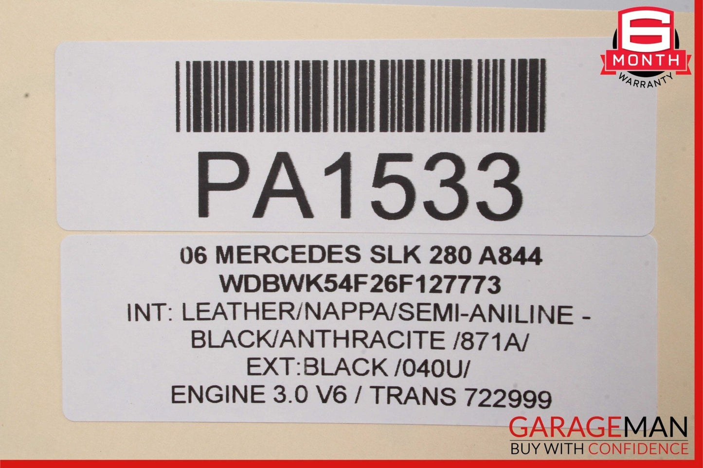 05-11 Mercedes R171 SLK280 SLK350 Front Right Passenger Interior Door Panel OEM