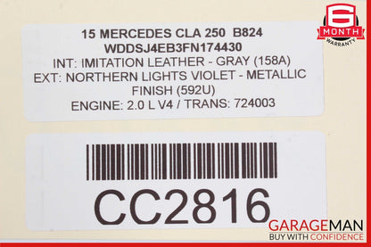 14-18 Mercedes W117 CLA250 Front Left Interior Door Trim Panel Cover Assy Gray