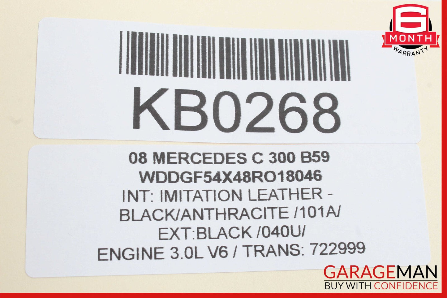08-11 Mercedes W204 C300 C250 Interior Rear View Mirror Black OEM