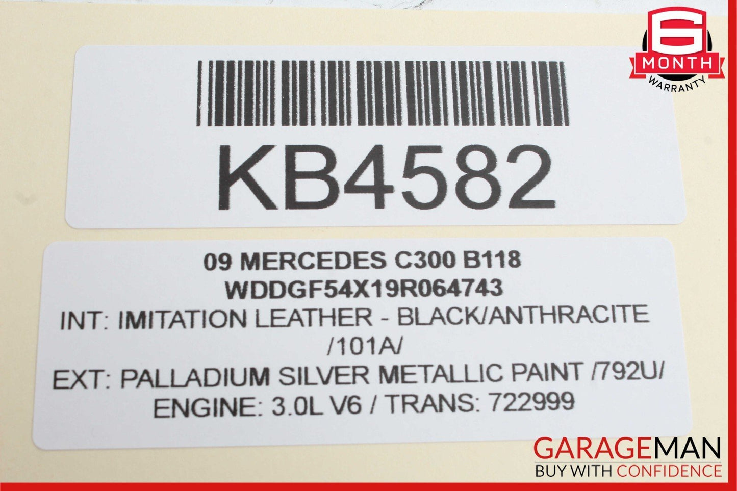 08-14 Mercedes W204 C300 Front Right Side Sun Visor Sunvisor Shade Black OEM