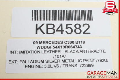 08-14 Mercedes W204 C300 Front Right Side Sun Visor Sunvisor Shade Black OEM