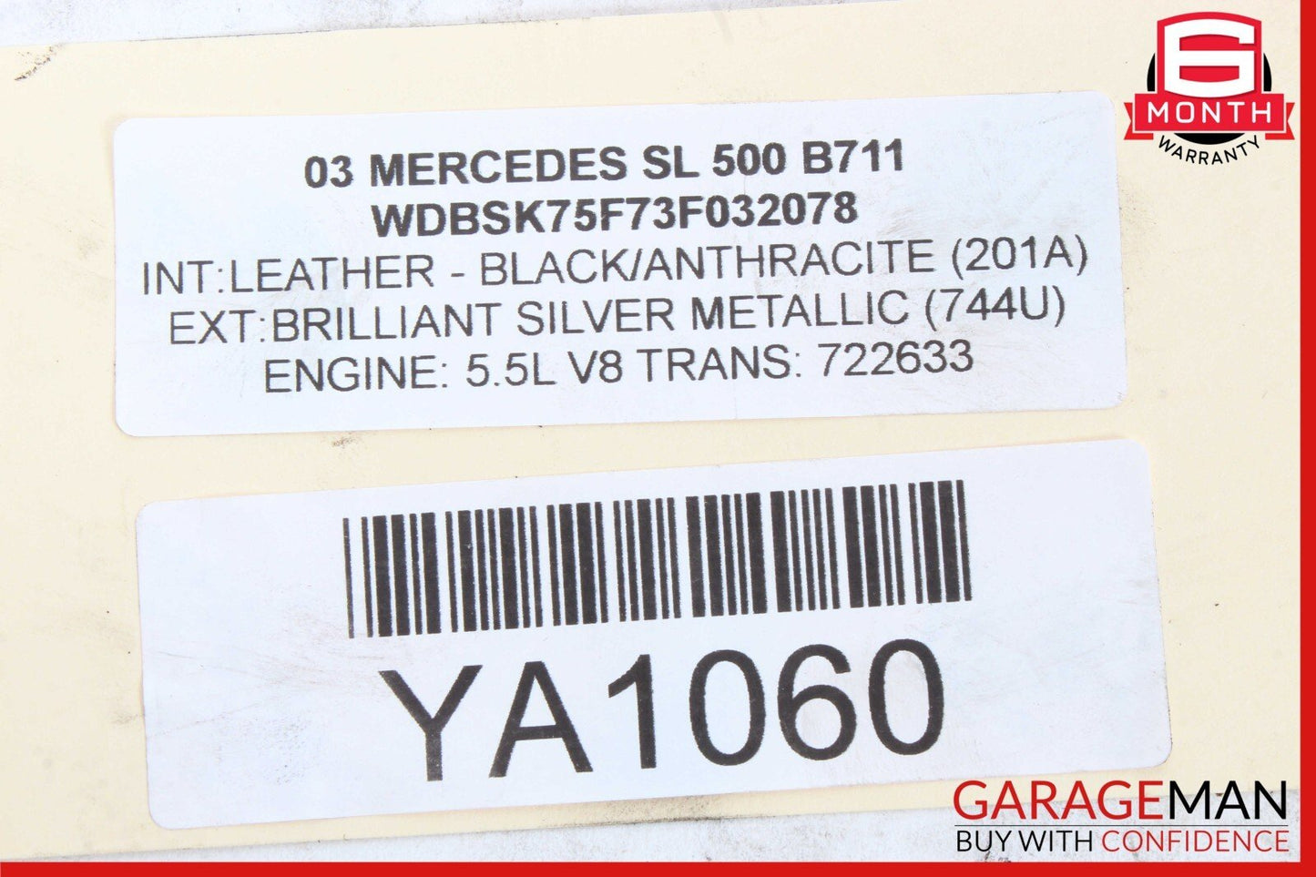 03-06 Mercedes R230 SL500 SL600 Front Right Side Spindle Knuckle Hub Bearing OEM